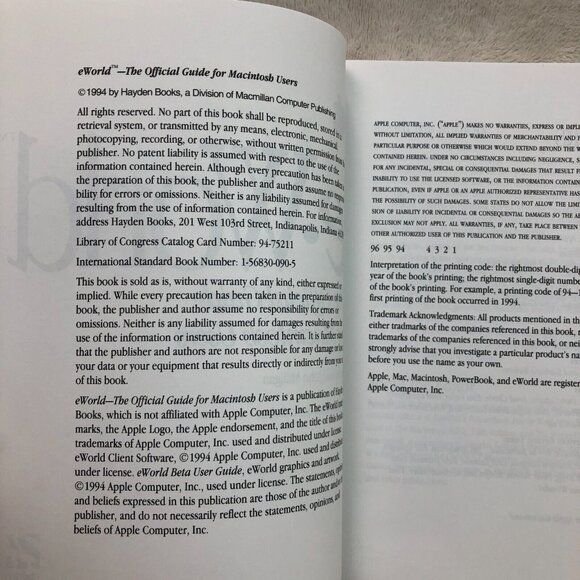 e-World The Official Guide for Macintosh Users by Cary Lu & J Milligan w/ Floppy - Picture 4 of 8